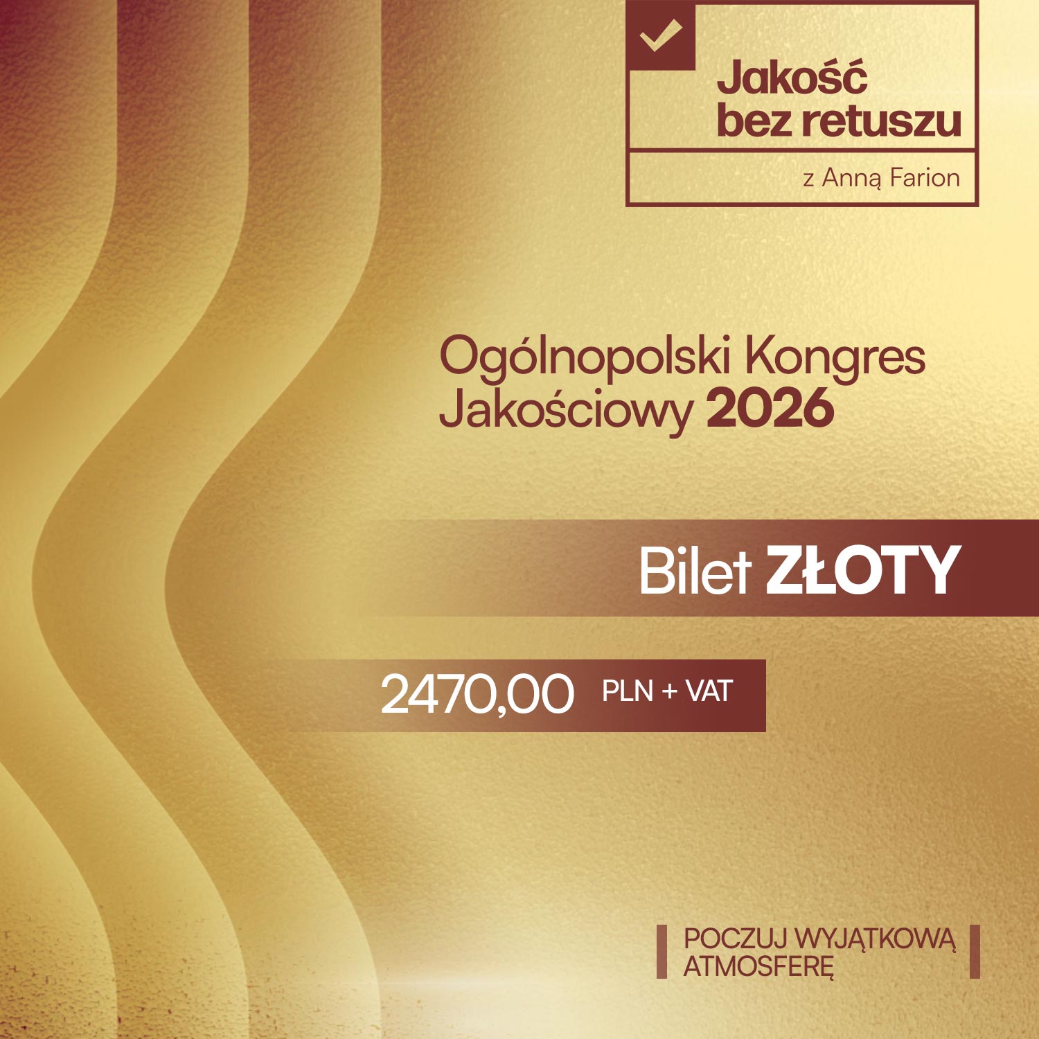 Udział w Ogólnopolskim Kongresie Jakościowym 2026 - Pakiet złoty dla uczestników